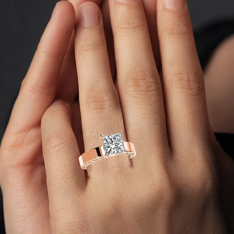 Acacia - GIA Natural Princess Diamond Engagement Ring