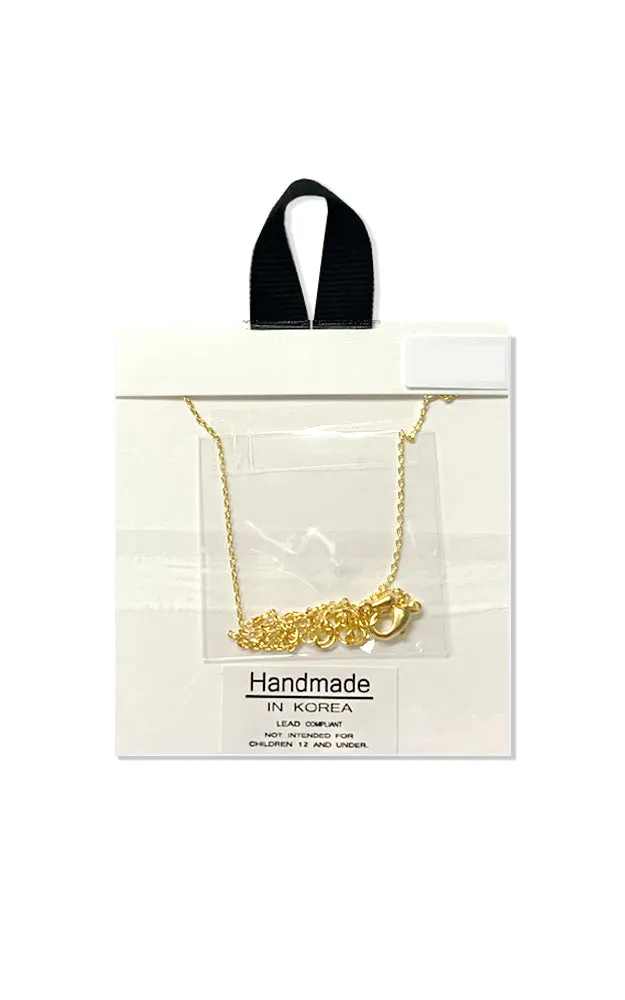 BJNA060GDCRY Gold Side-way Cross Stones Necklace