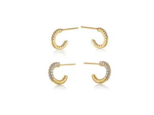 Camille Pack Of Gem Encrusted Hoops Gold