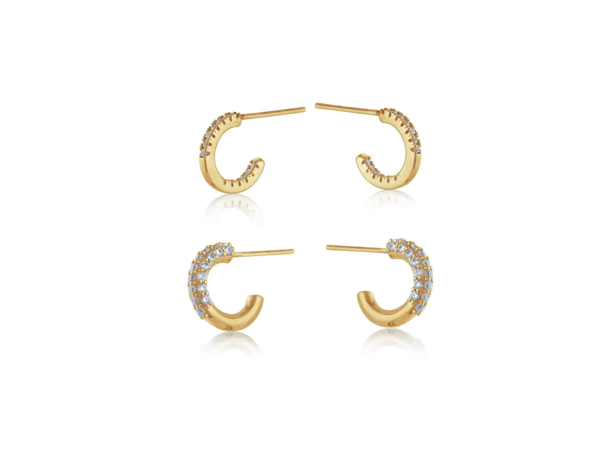 Camille Pack Of Gem Encrusted Hoops Gold