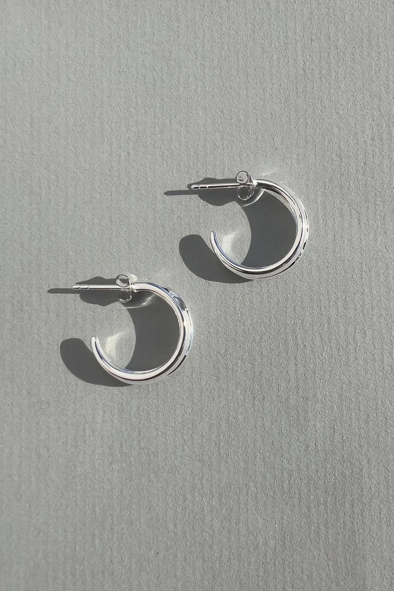Crescent Hoops Silver Small