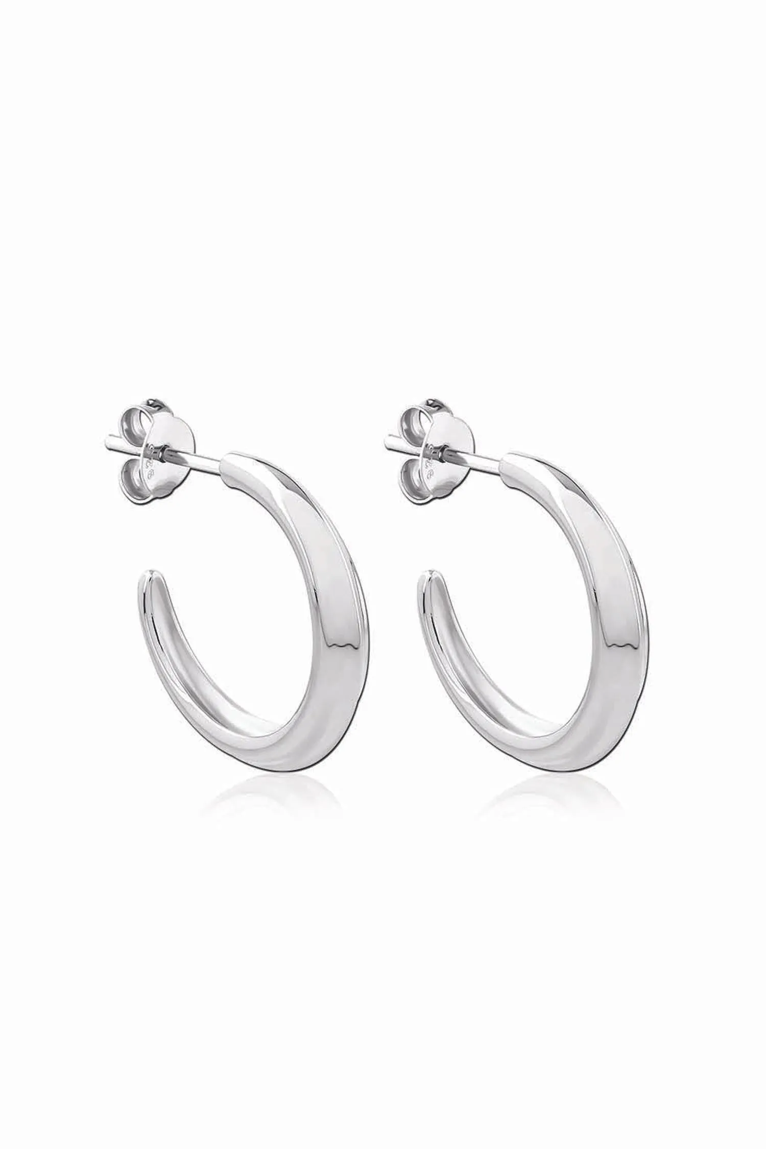 Crescent Hoops Silver Small