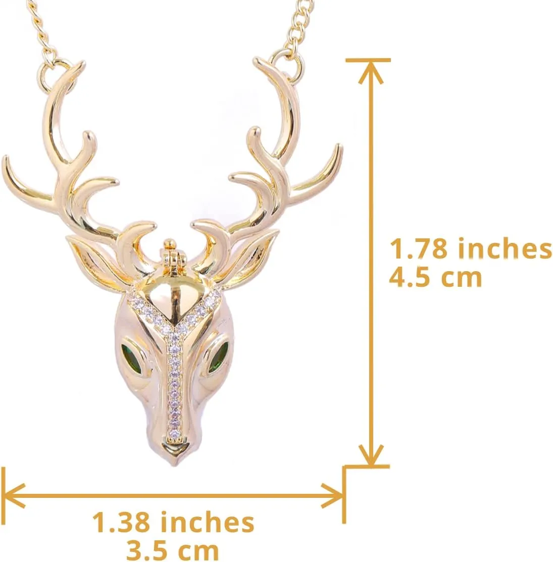 Deer Aromatherapy Necklace, Essential Oils Diffuser Locket Pendant with 10 PCS Felt Balls and 22" Chain for Women