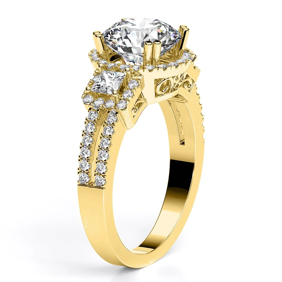 Erica - Round Moissanite Engagement Ring