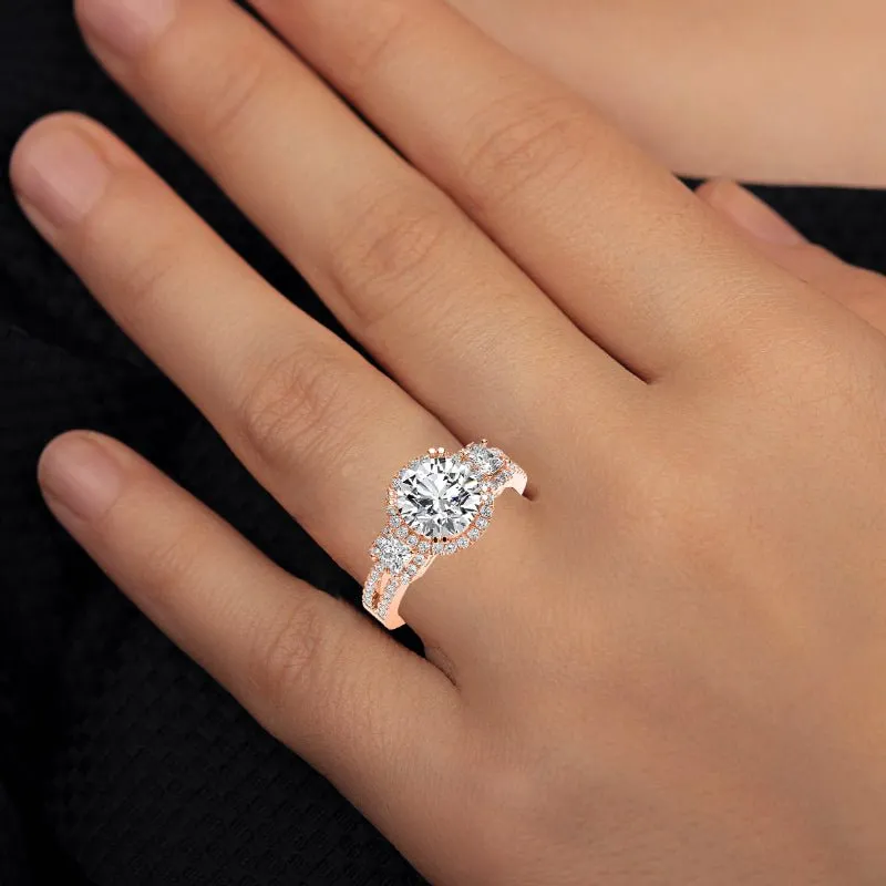 Erica - Round Moissanite Engagement Ring