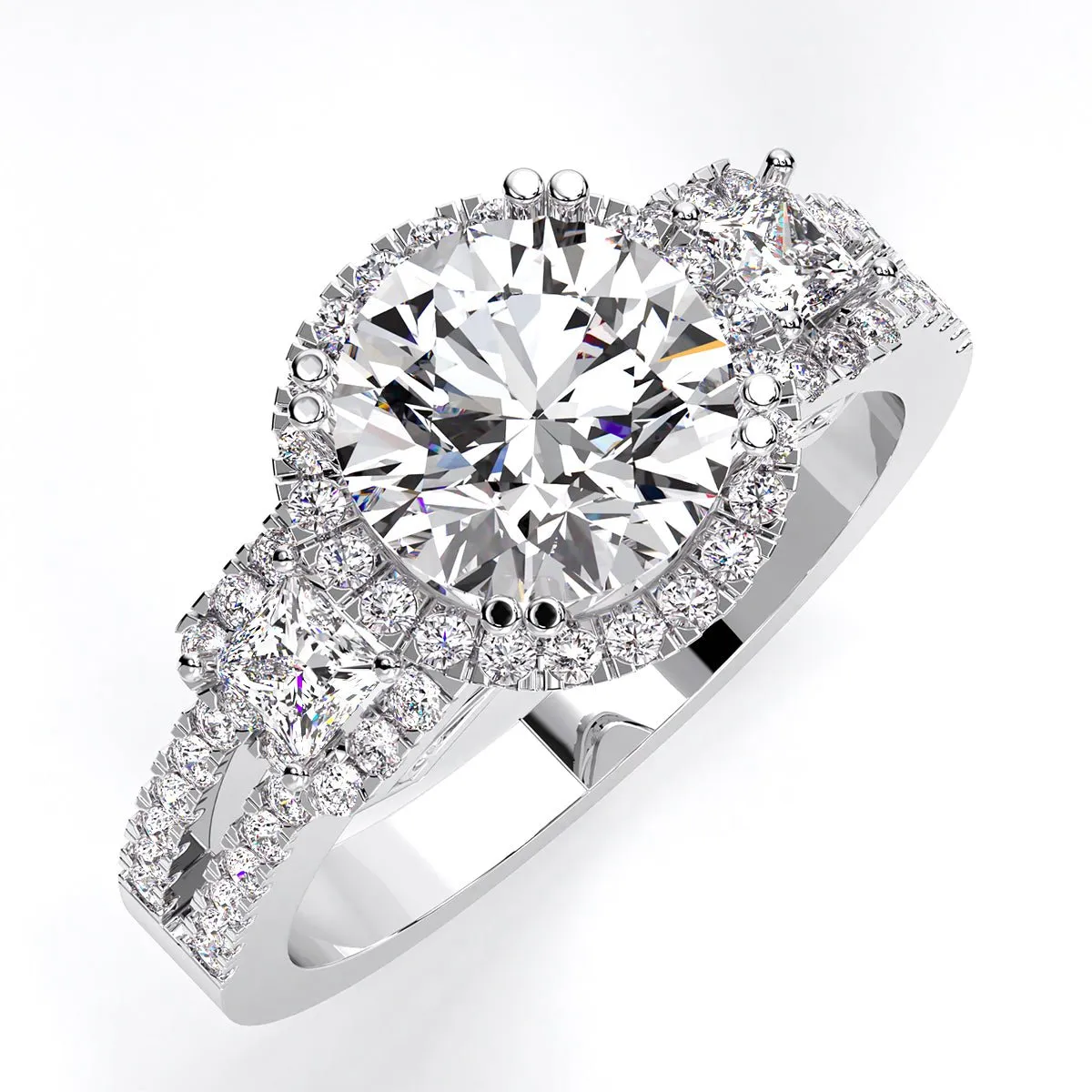 Erica - Round Moissanite Engagement Ring