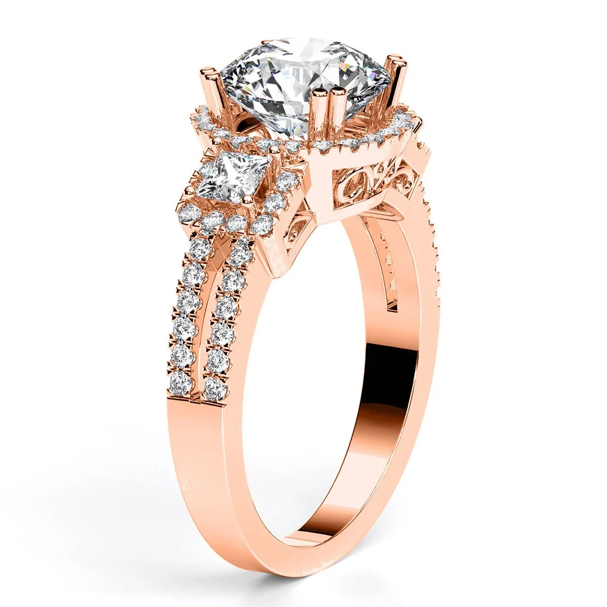 Erica - Round Moissanite Engagement Ring