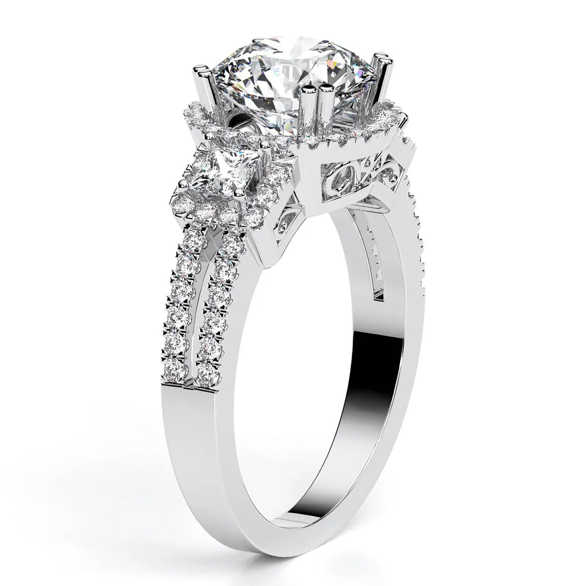 Erica - Round Moissanite Engagement Ring