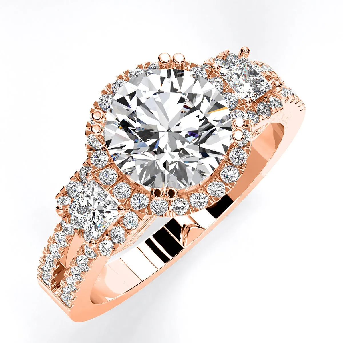 Erica - Round Moissanite Engagement Ring
