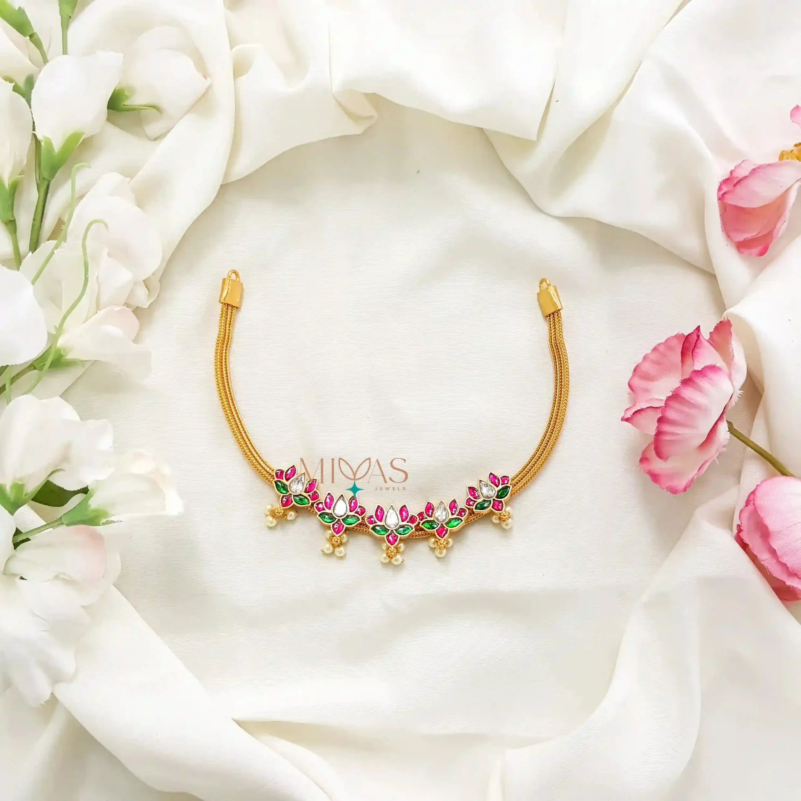 Ethnic beauty Kundan Jadau Lotus Choker