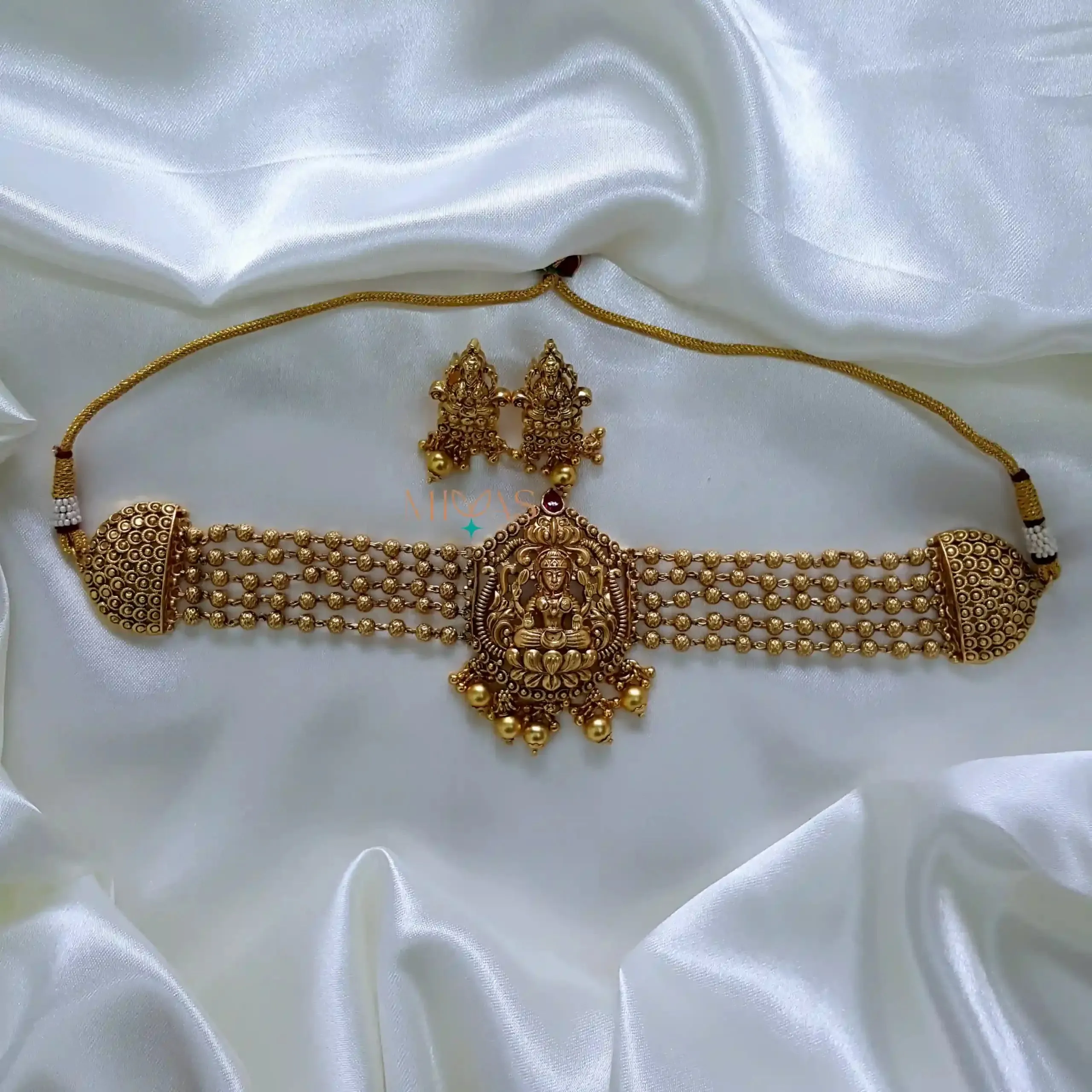 Gold Look Alike Lakshmi Design Choker