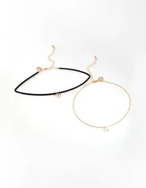 Gold Single Drop Choker Pack