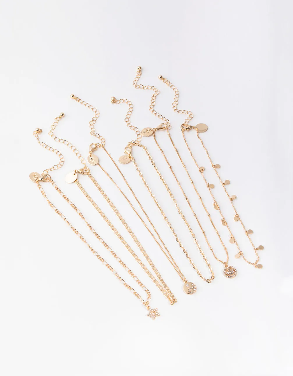Gold Smiley Choker 6-Pack