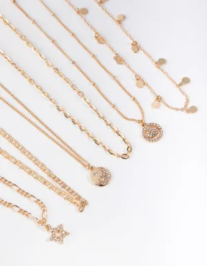 Gold Smiley Choker 6-Pack