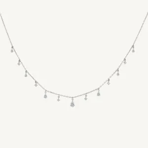 Graduating Mix Dangling Diamond Choker