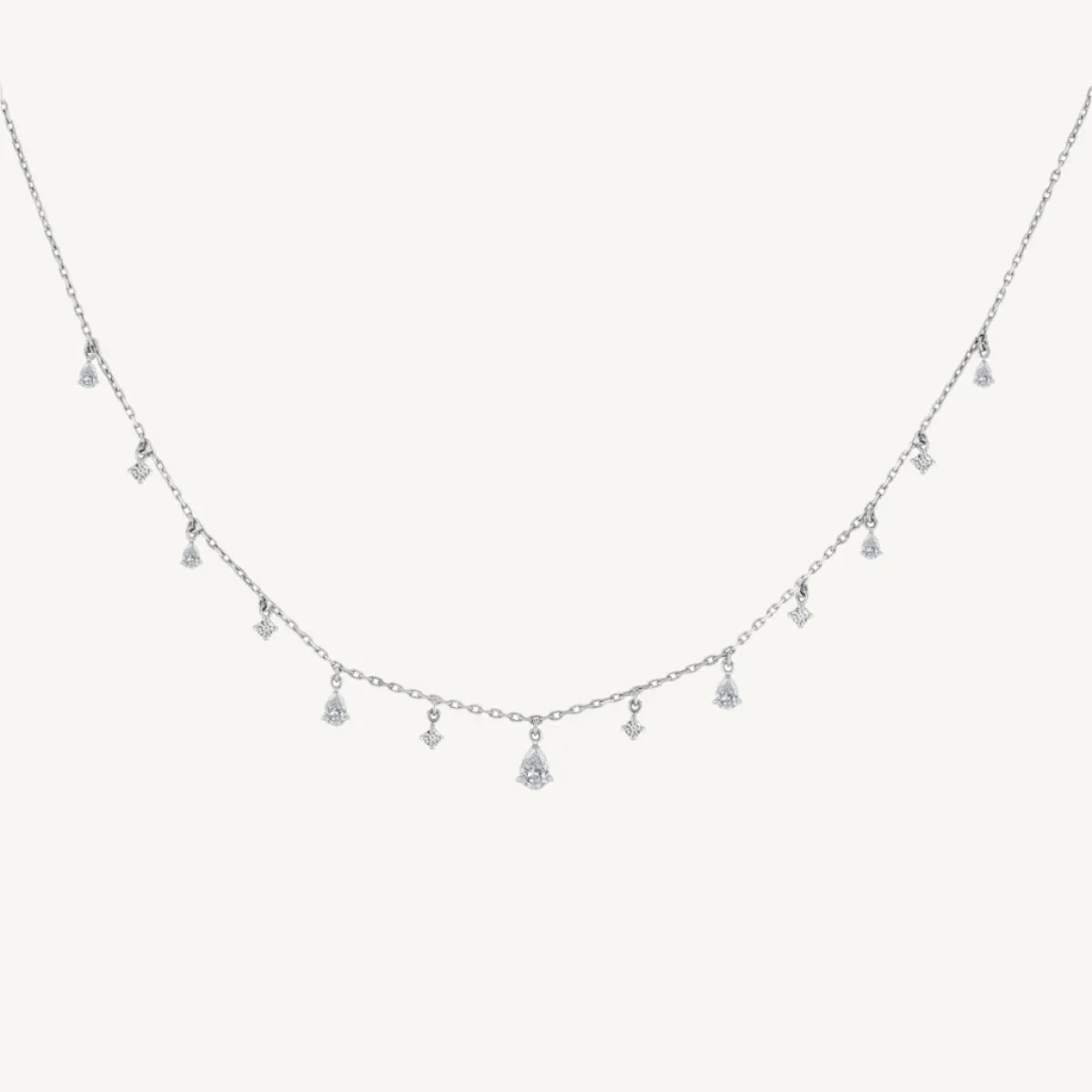 Graduating Mix Dangling Diamond Choker