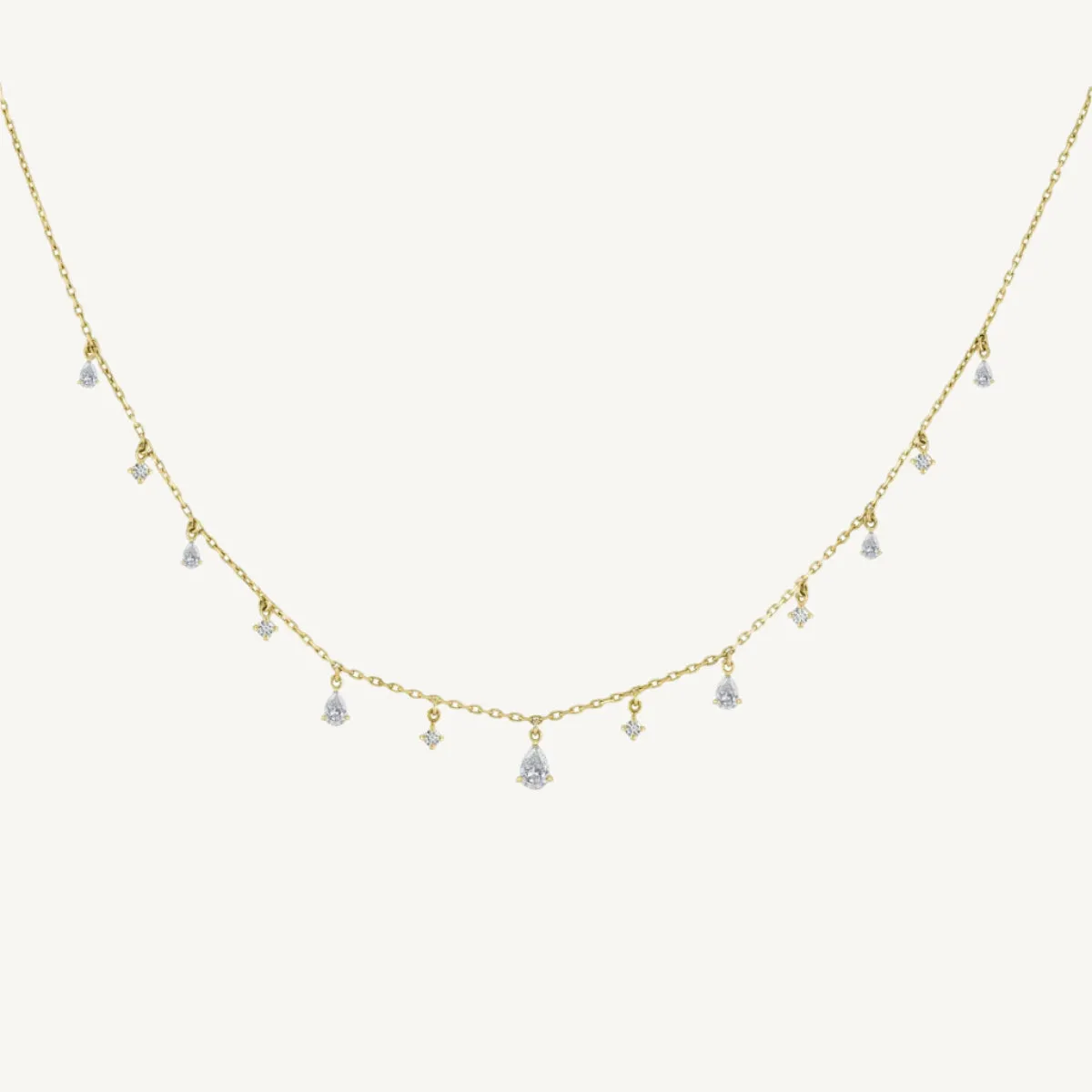 Graduating Mix Dangling Diamond Choker