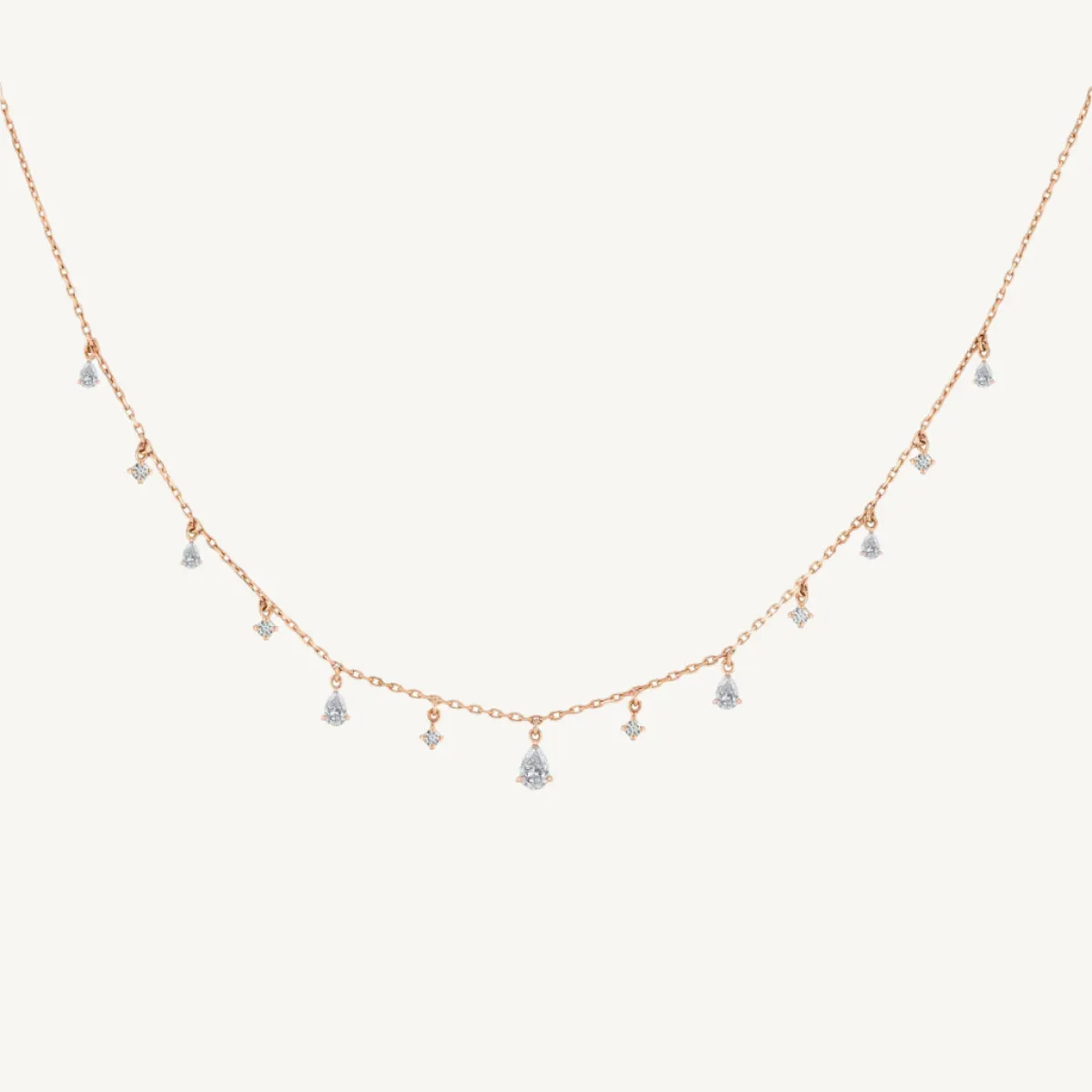 Graduating Mix Dangling Diamond Choker