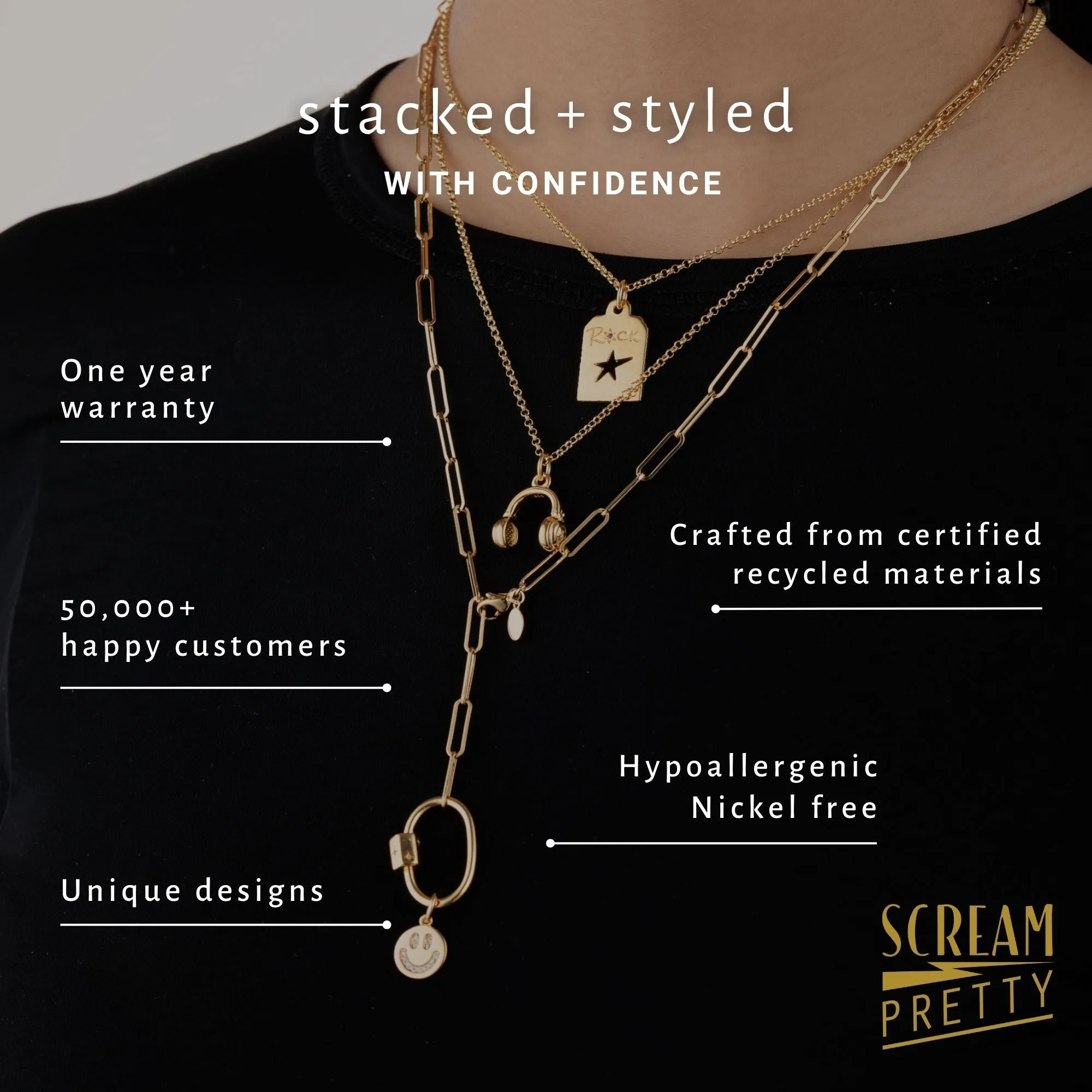 Horn Necklace with Slider Clasp