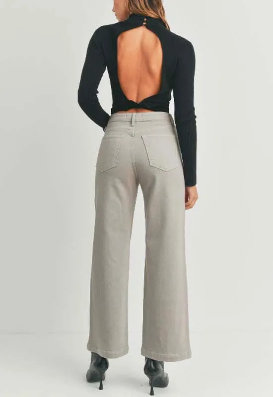 Just Black - Patch Pocket Jean Wide Leg Moonstone