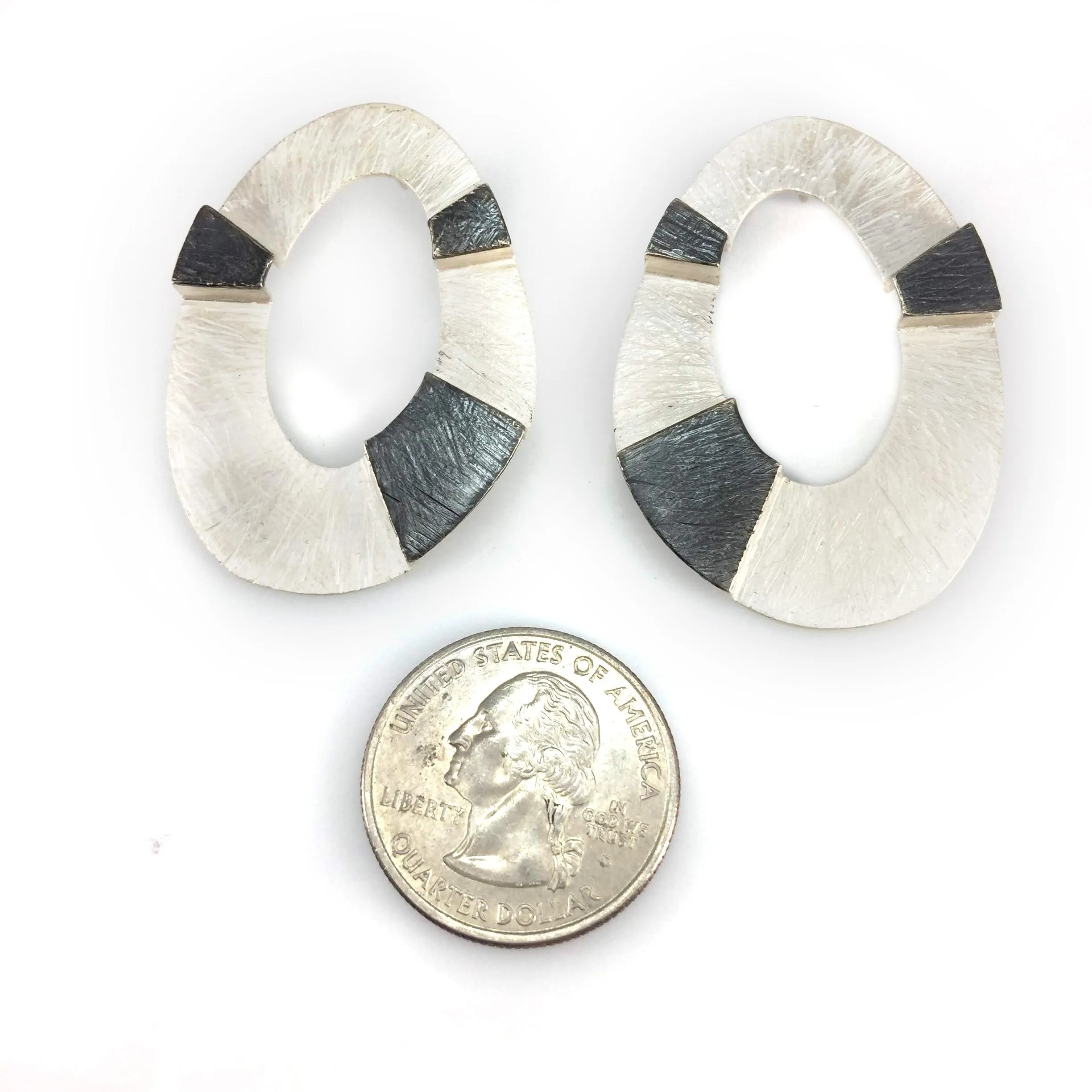 Large Architects Earrings in Silver