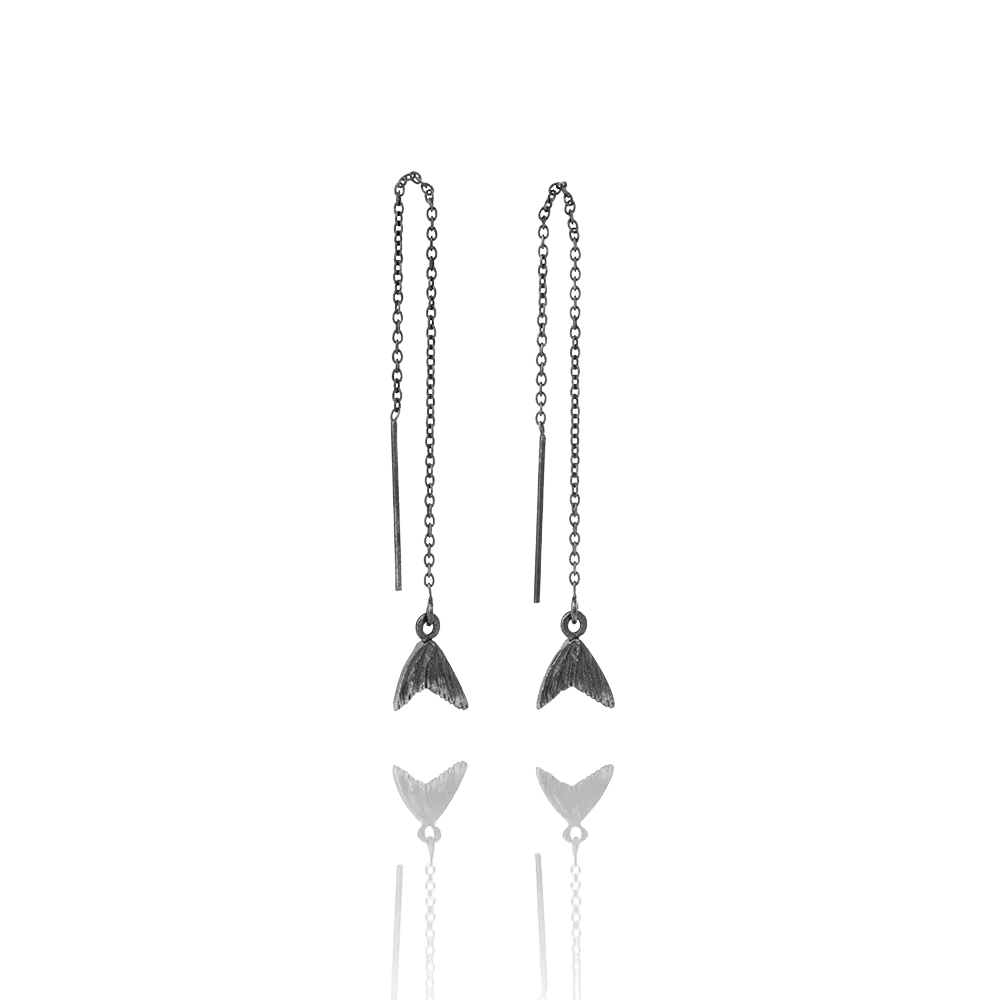 LAX hanging EARRINGS oxidized silver