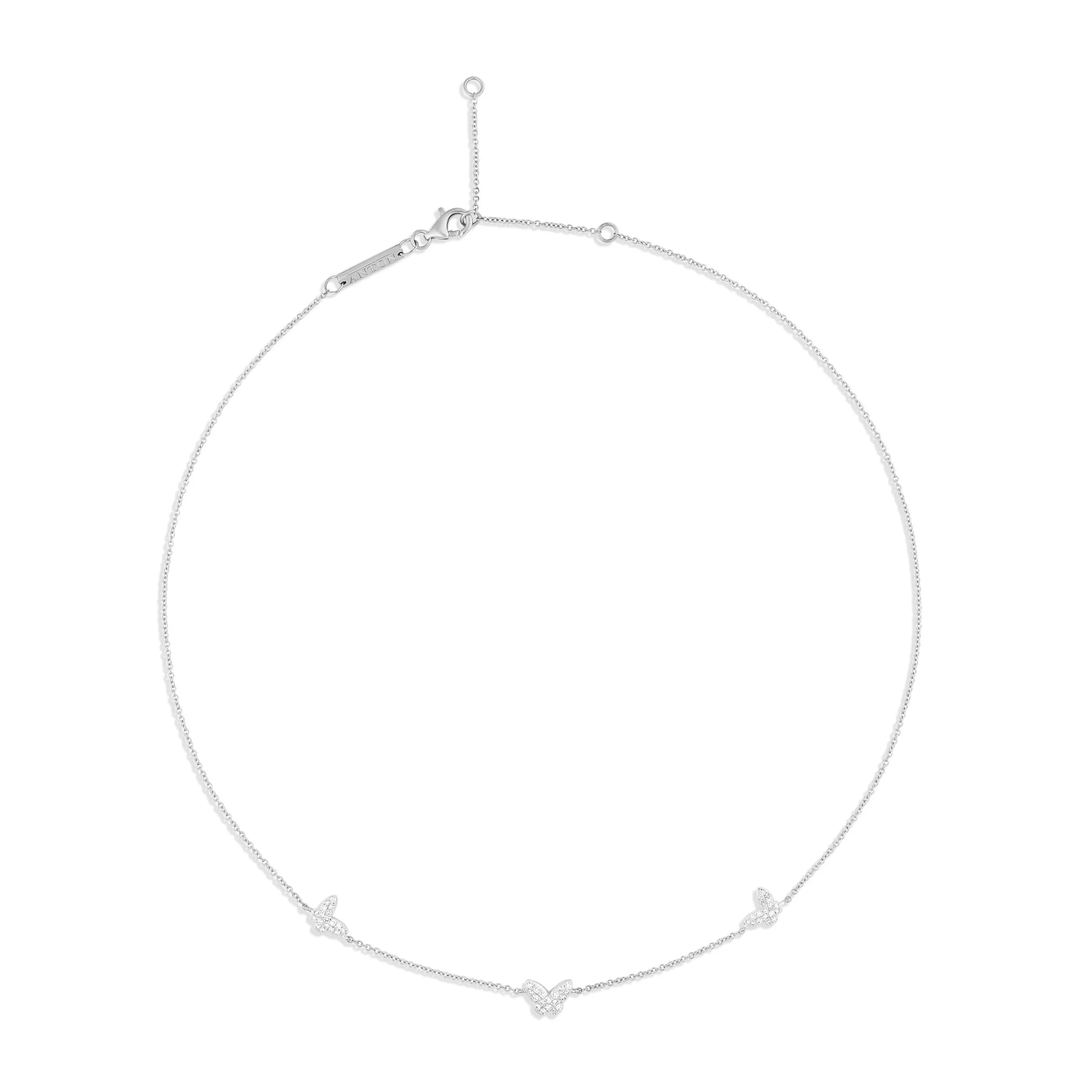 Little Rocks® Butterfly Trio Necklace | 18K White Gold