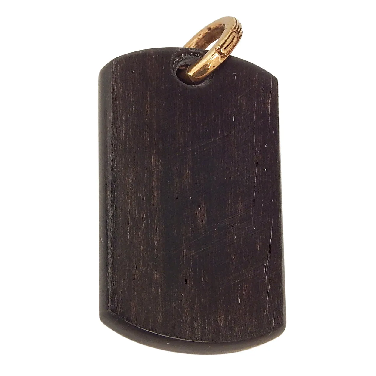 MARCOS - "IVY HEART" Pendant in Ebony Wood and Gold Plated Silver