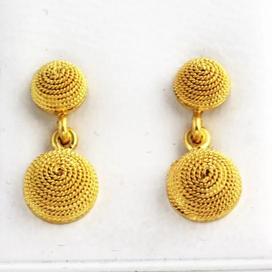 Mycenean Beehives Honey Drops Gold Earrings