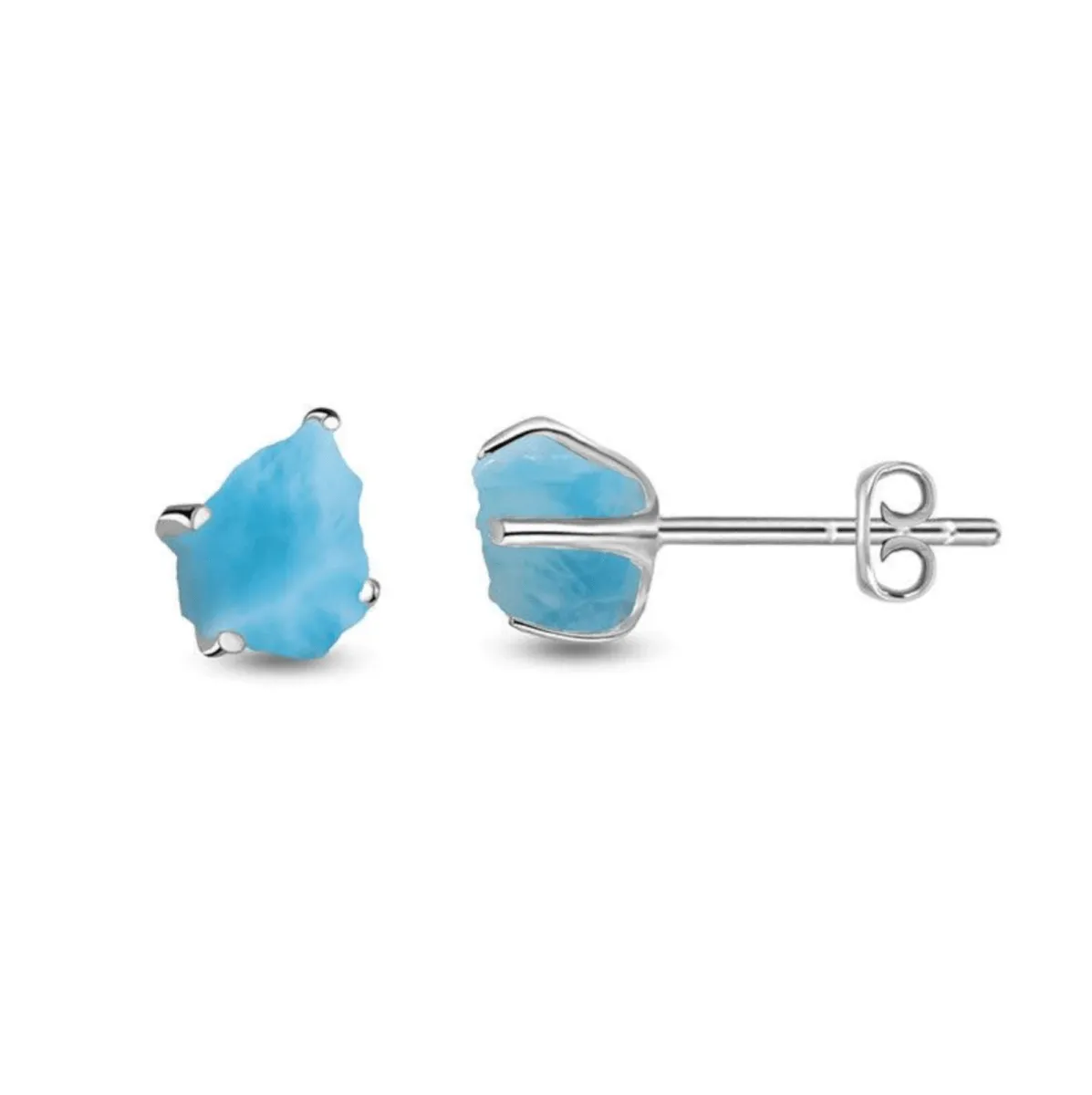 Natural Gemstone Sterling Silver Stud Earrings