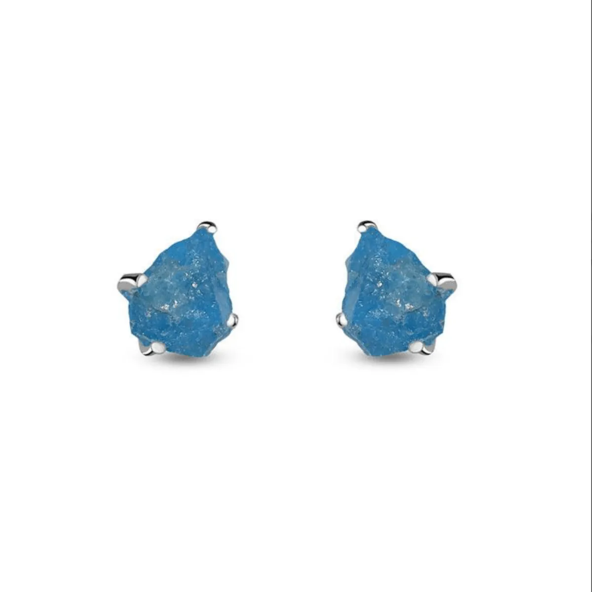 Natural Gemstone Sterling Silver Stud Earrings