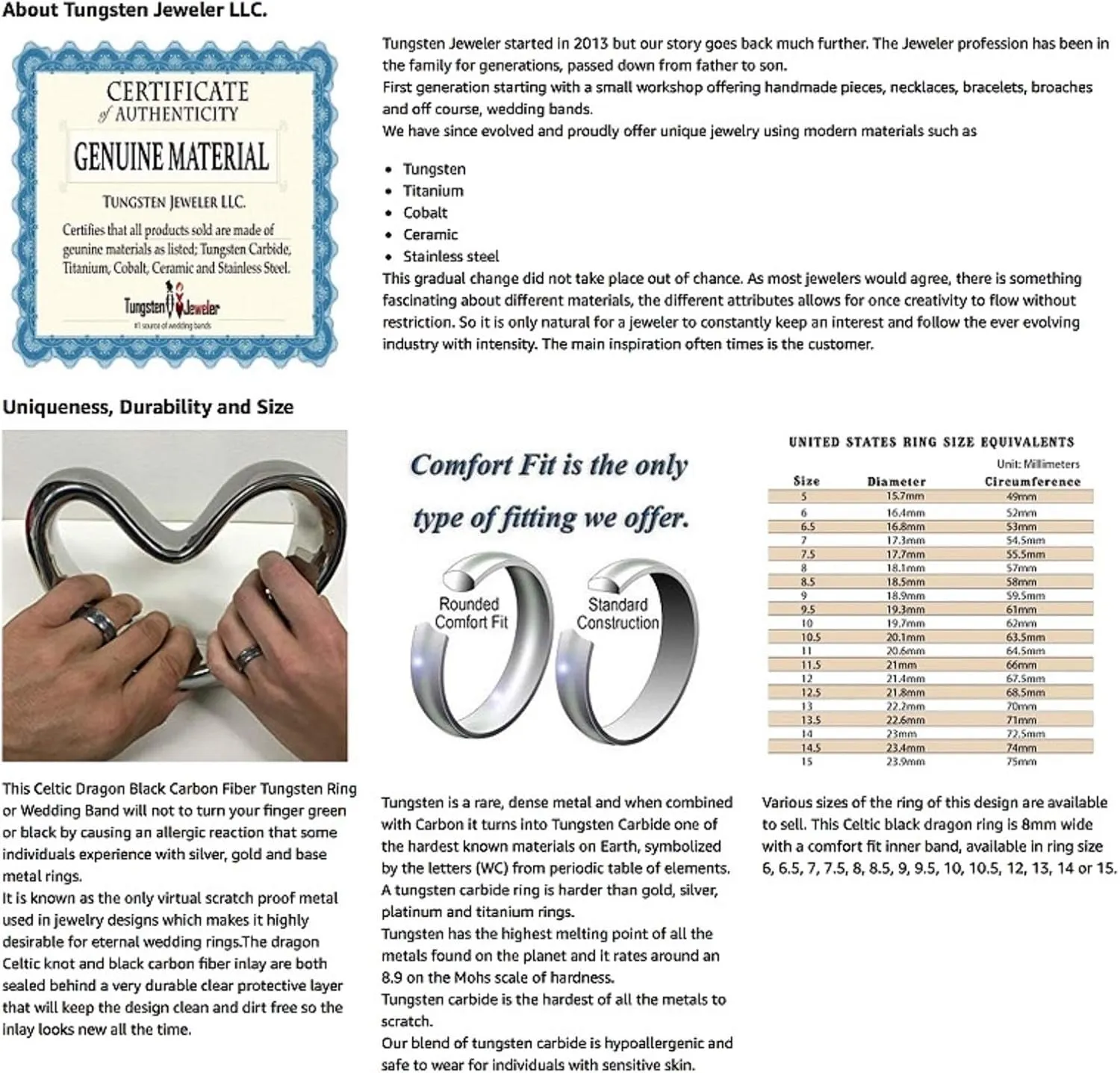 Personalized Laser Engraving Ring for Men and Ring for Women Tungsten Band Rings 8mm Shiny Beveled Edge with Golden Celtic Dragon Cut-Out Inlay Wedding Band Ring Ideal Rings for Couples