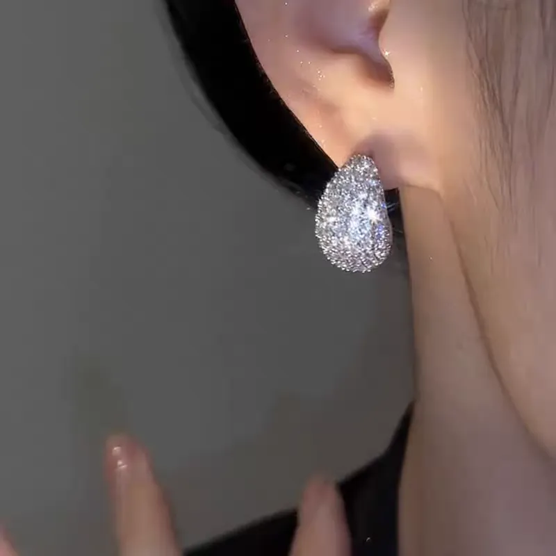 Platinum Glowing crystal Earrings