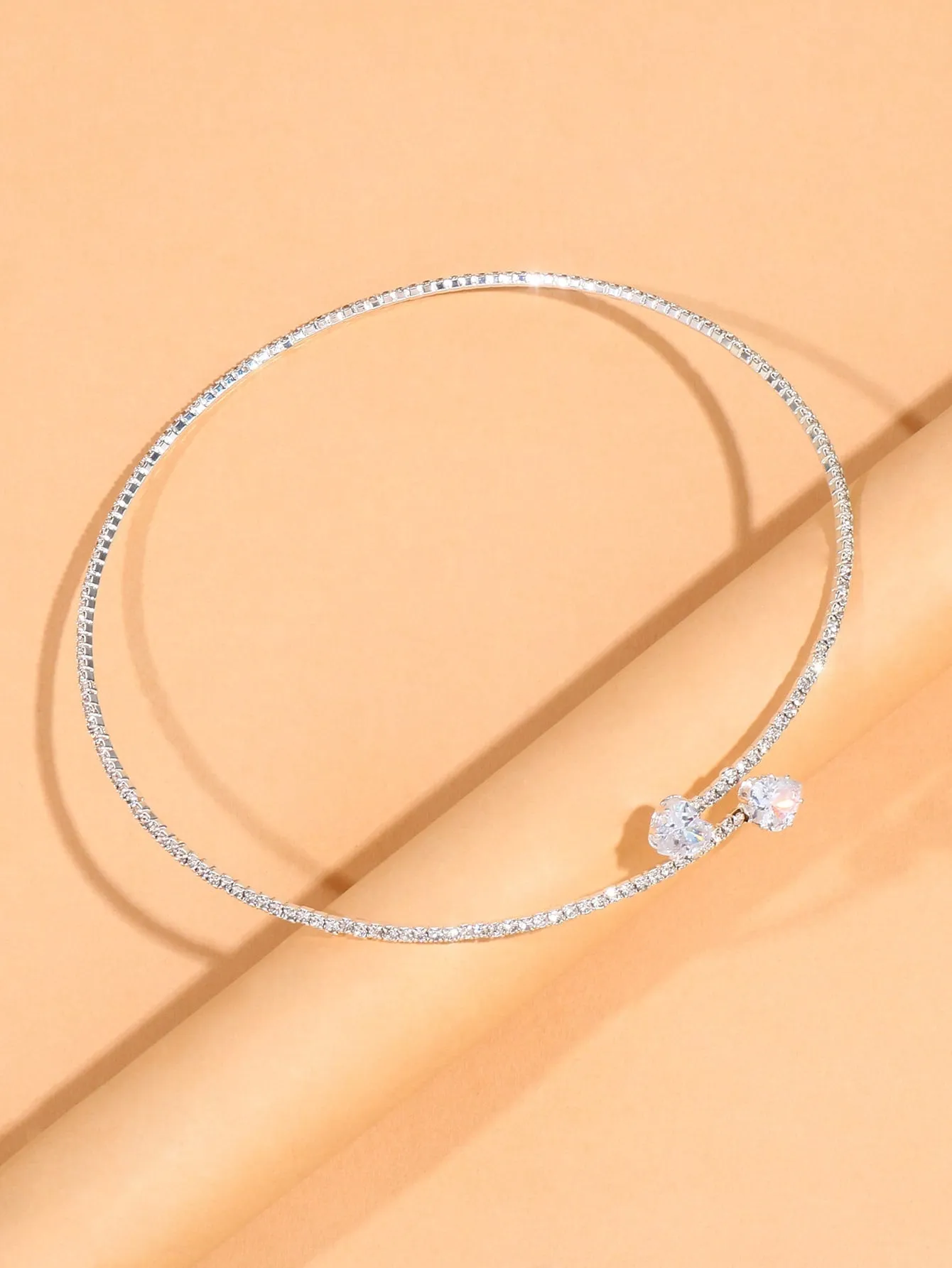 Rhinestone Heart Decor Cuff Choker for Women Jewelry for Women Gift for Her