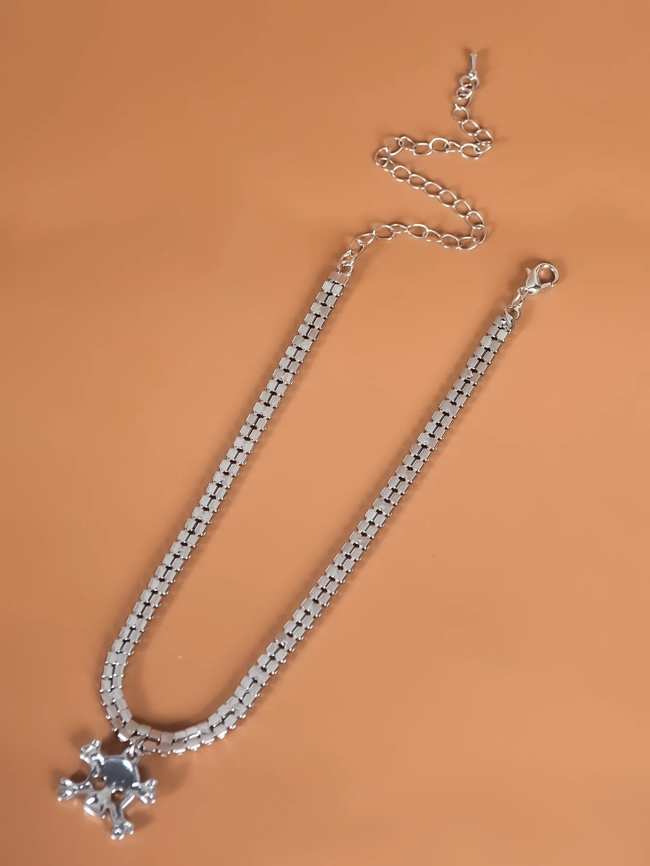 Rhinestone Skull Charm Necklace Jewelry for Women Gift for Her Necklace