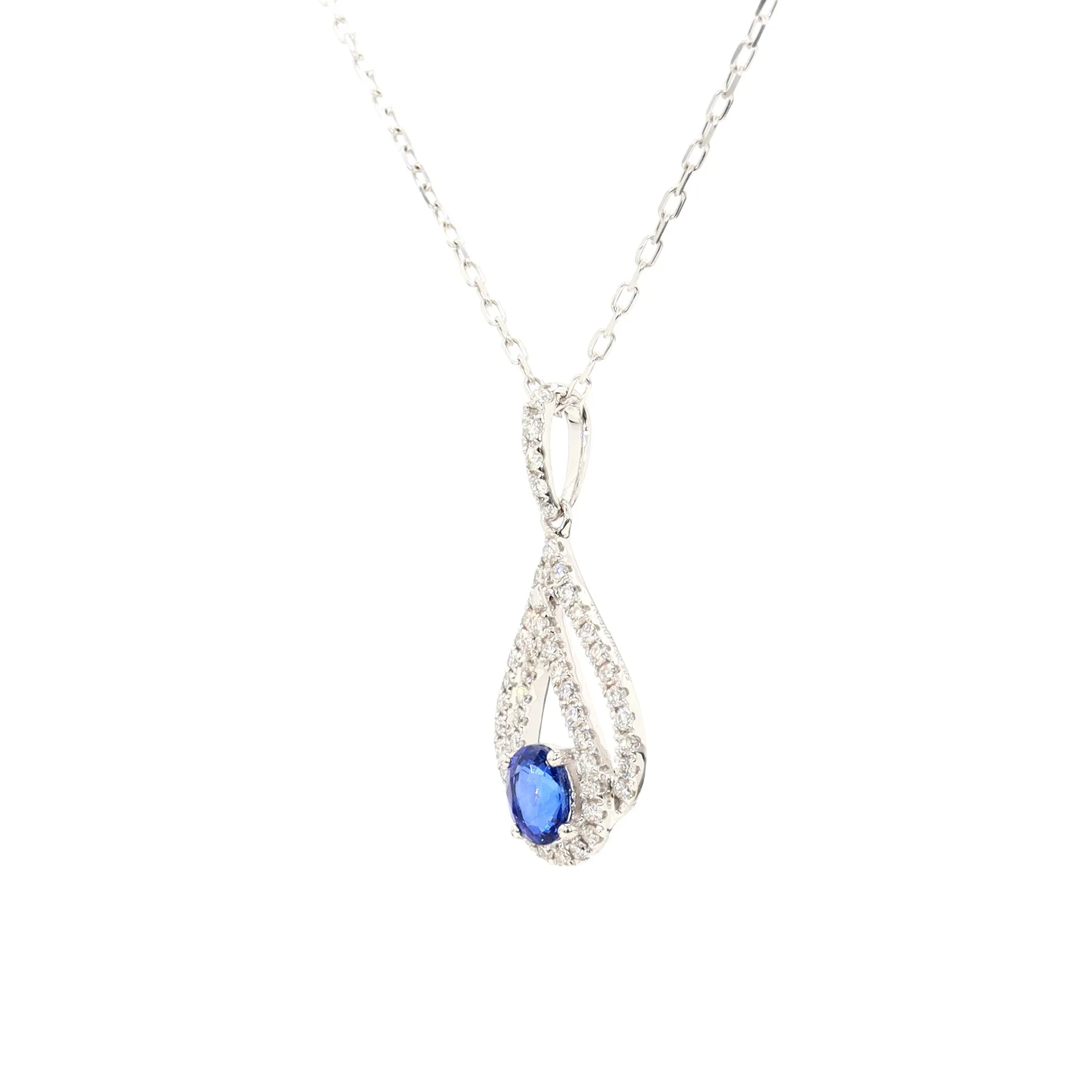 Sapphire and Diamond Pendant Necklace