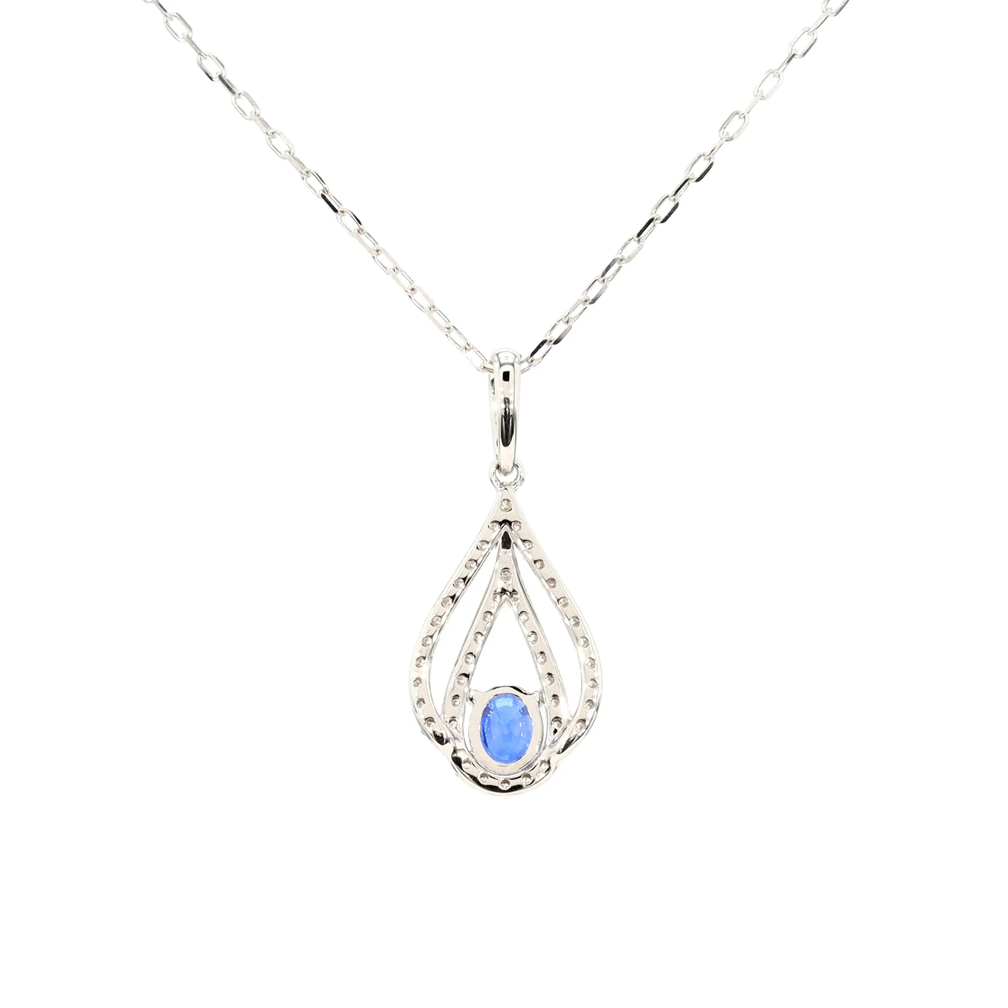 Sapphire and Diamond Pendant Necklace