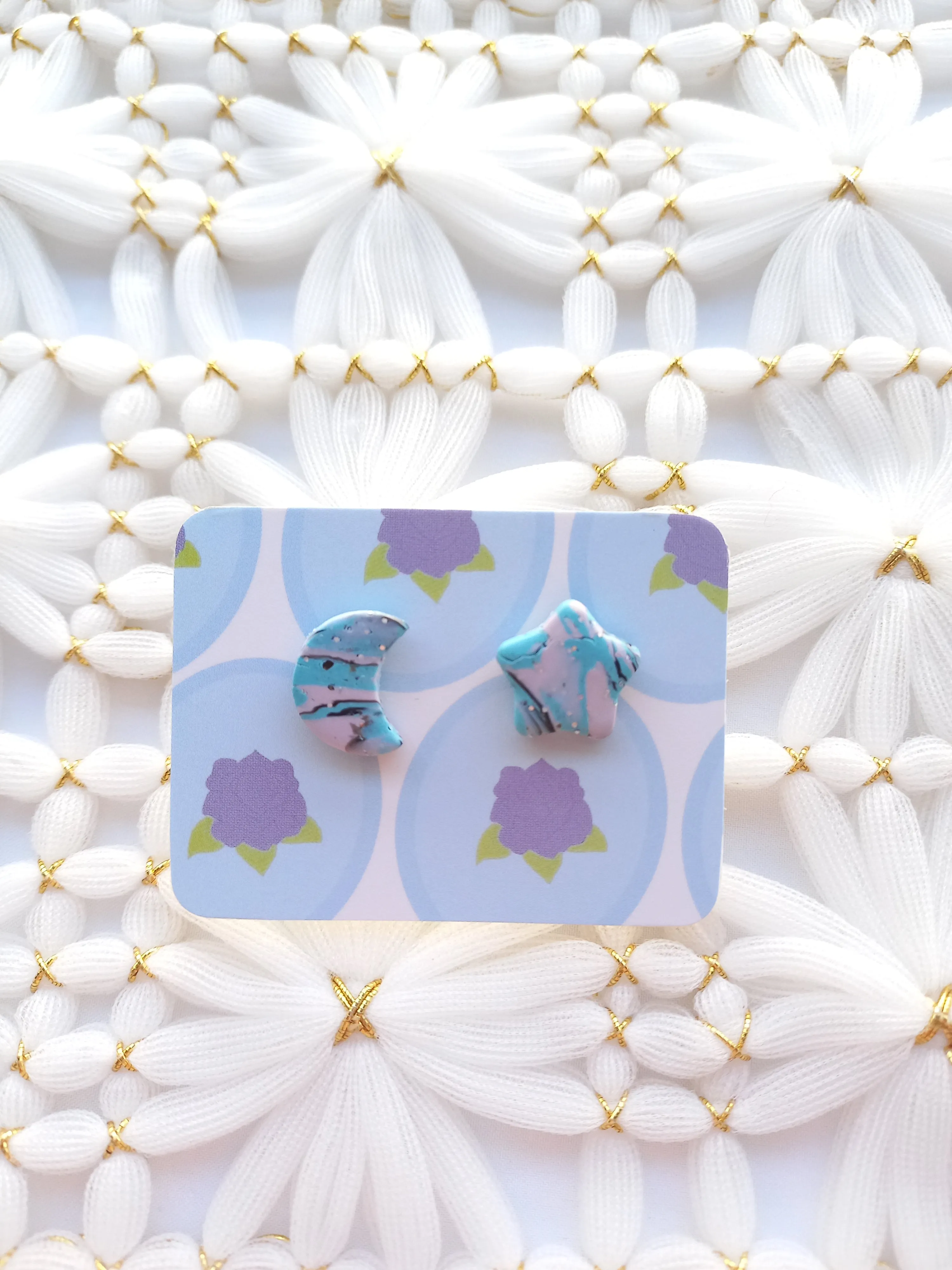 Star & Crescent Moon Mis-matched Studs