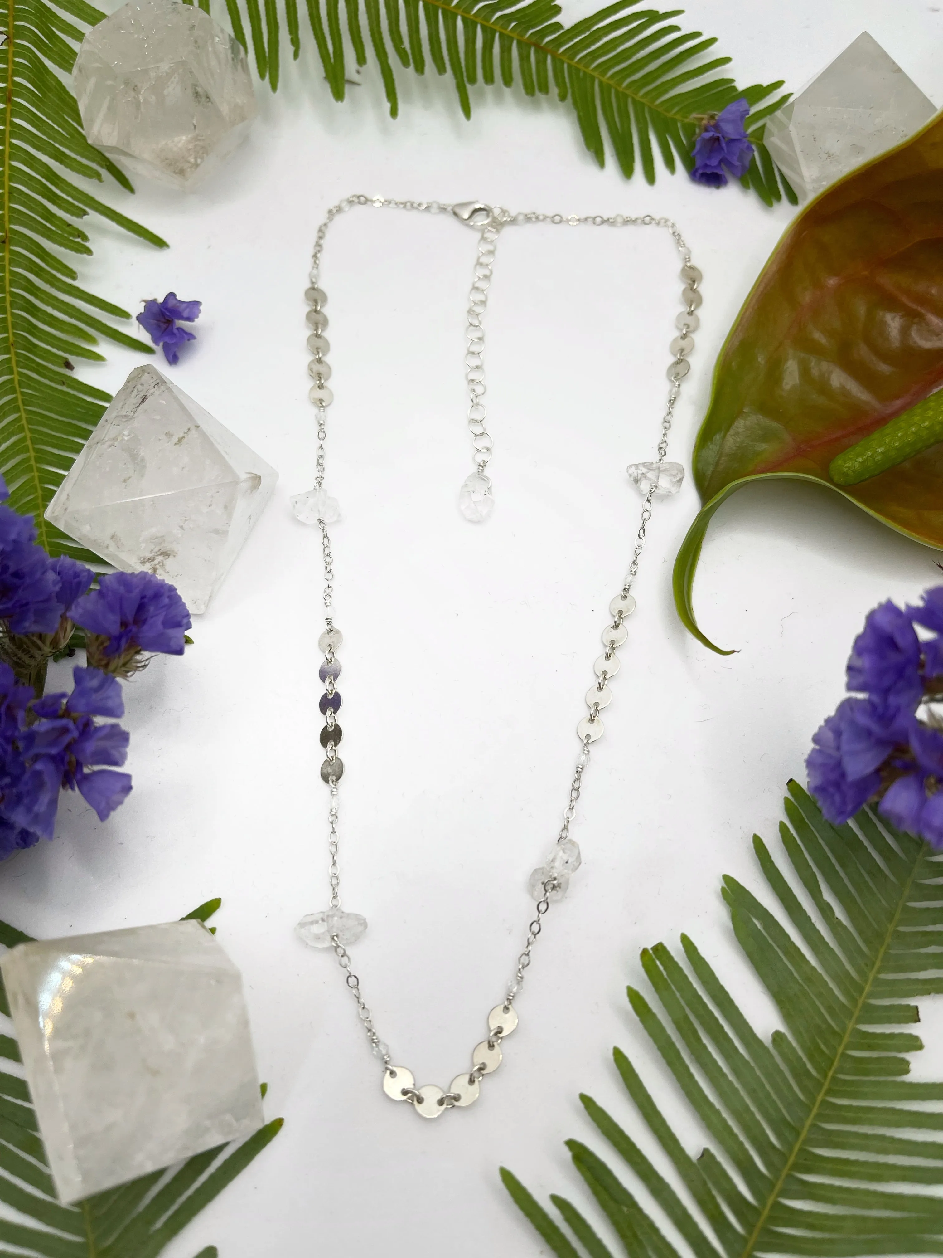 Stone and Sequin Necklace