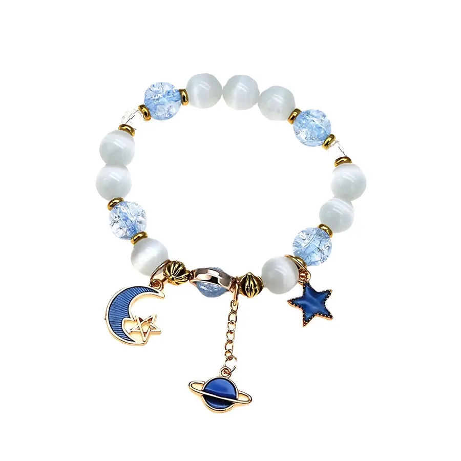 Toleet Gold Link Celestial Body Pearl Bracelet