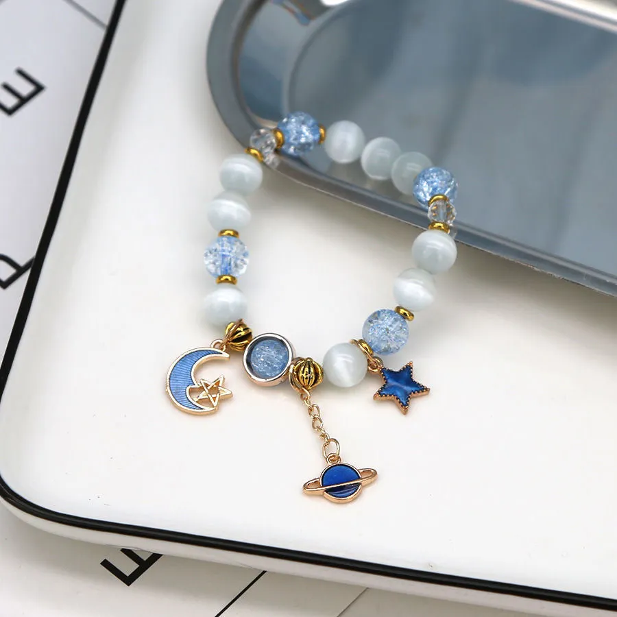 Toleet Gold Link Celestial Body Pearl Bracelet
