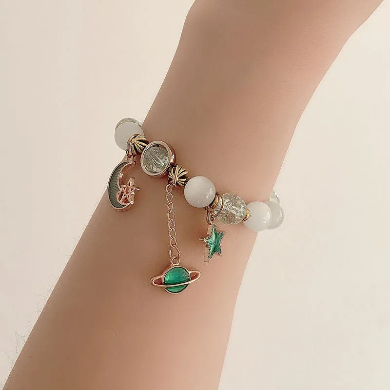 Toleet Gold Link Celestial Body Pearl Bracelet