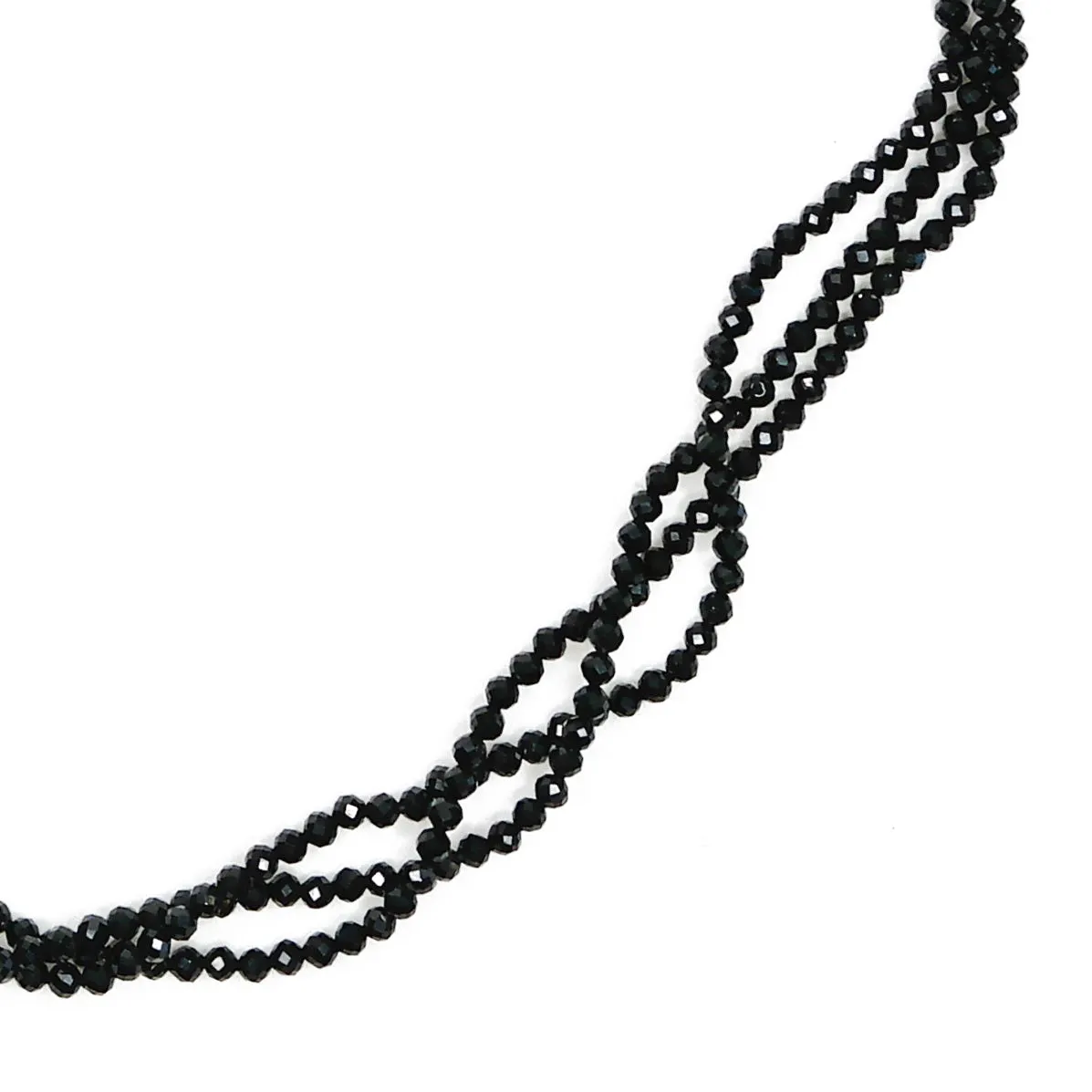 Triple Strand of Shimmering Black Spinel