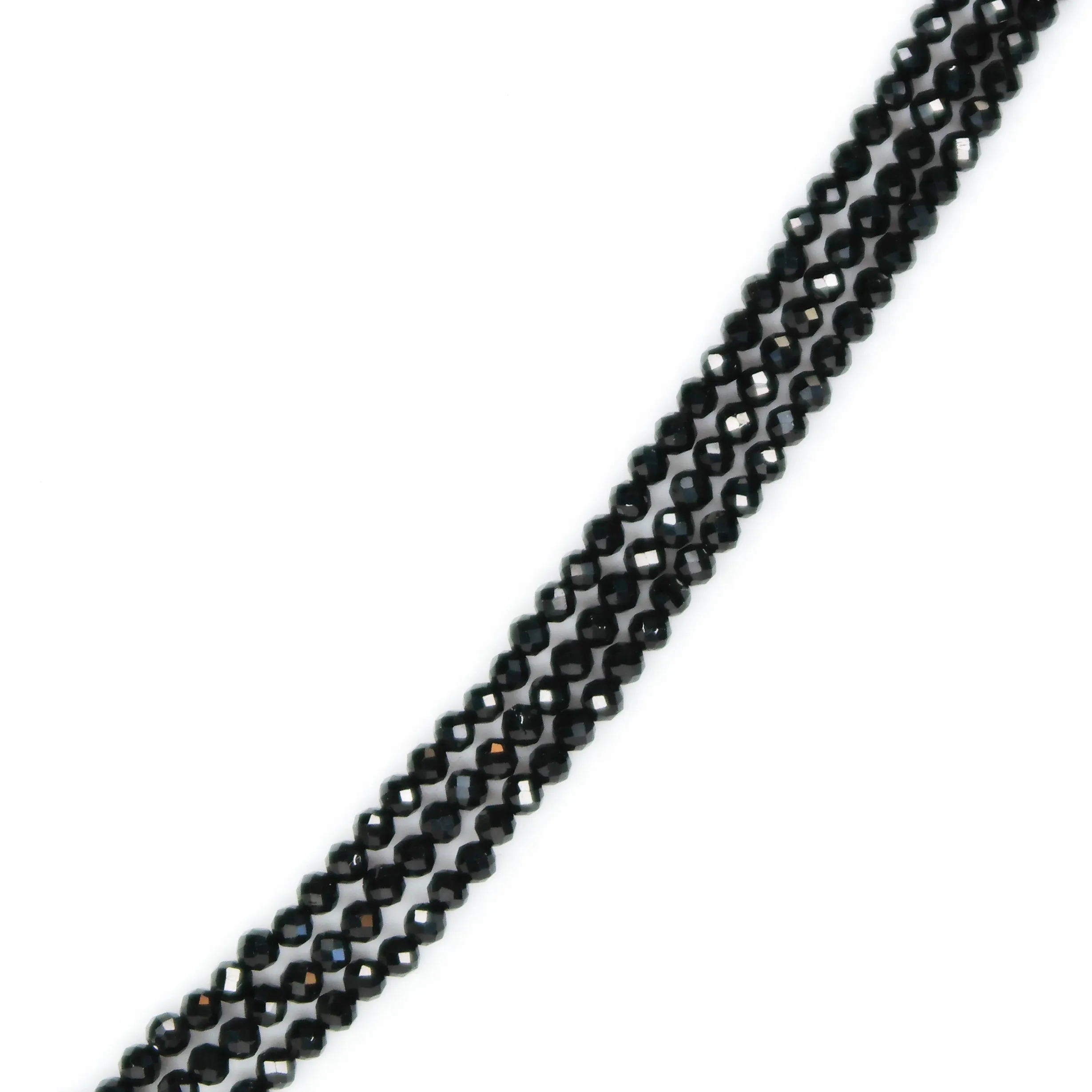 Triple Strand of Shimmering Black Spinel