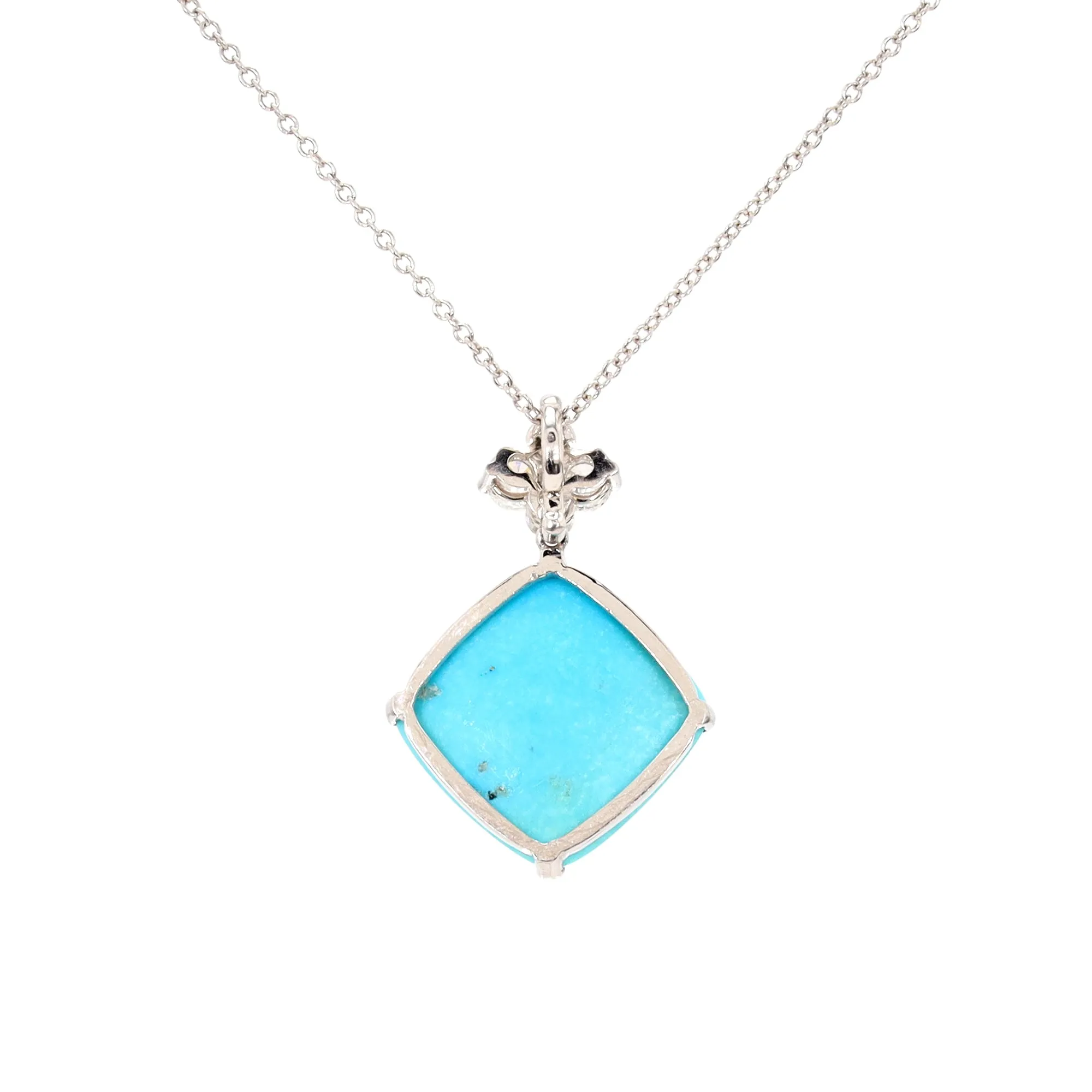Turquoise and Diamond Pendant Necklace